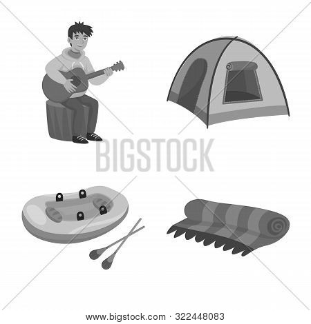Vector Illustration Of Recreation And Tourism Logo. Collection Of Recreation And Wildlife Stock Vect