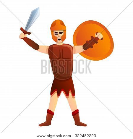 Gladiator Icon. Cartoon Of Gladiator Vector Icon For Web Design Isolated On White Background