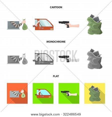 Vector Design Of Crime And Steal Logo. Collection Of Crime And Villain Stock Vector Illustration.