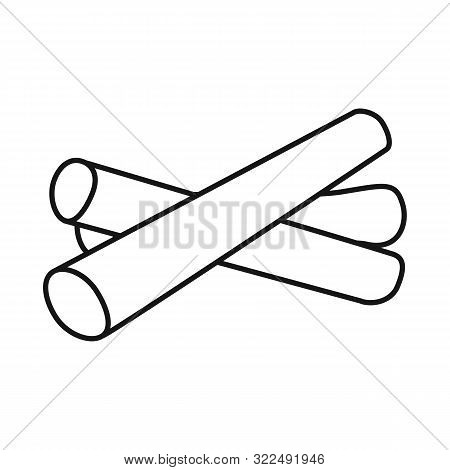 Vector Design Of Log And Firewood Sign. Set Of Log And Brown Vector Icon For Stock.