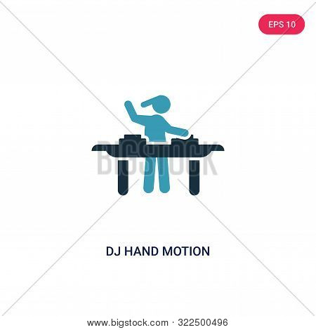 dj hand motion icon in two color design style.