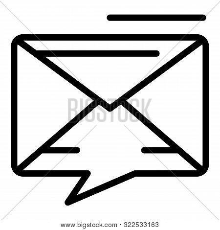 Chat Bubble Envelope Icon. Outline Chat Bubble Envelope Vector Icon For Web Design Isolated On White