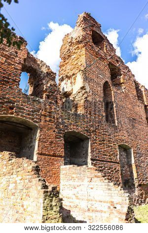 Ruins of the Ragnit Castle, Historical Landmark in Neman, Russia, Gothic Architecture Style, It Was Built by the Teutonic Knights in 1397-1409, East Prussia