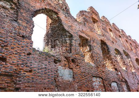 Ruins of the Ragnit Castle, Historical Landmark in Neman, Russia, Gothic Architecture Style, It Was Built by the Teutonic Knights in 1397-1409, East Prussia