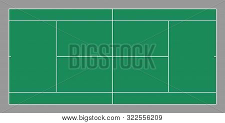 Top View Of Tennis Court. Vector Illustration
