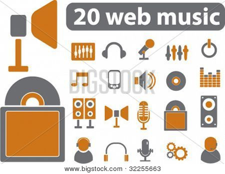 20 segni di musica web. Vector
