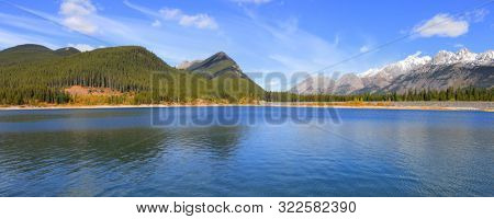Scenic landscape near Lower Kananskis lake, Alberta