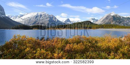 Scenic landscape near Lower Kananskis lake, Alberta