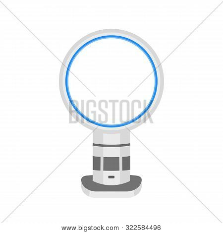 Bladeless Modern Fan Vector Illustration. Air Cleaning, Humidifying And Conditioning Portable Applia