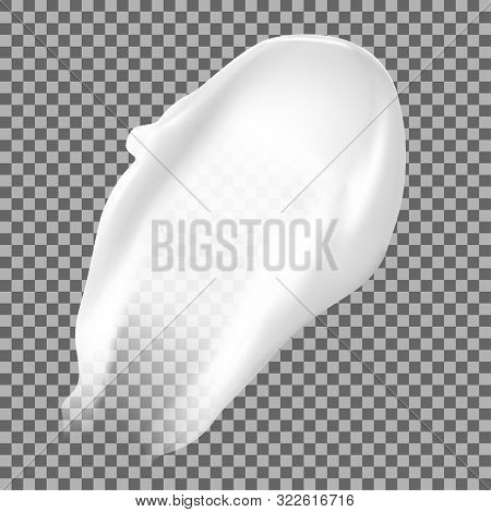 Cream Smear. Cosmetic Texture Stroke. Vector Mockup Of Soap, Shaving Mousse Or Sunscreen Balm Blob E