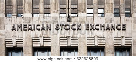 New York, Usa - Apr 28, 2016: American Stock Exchange Amex In Lower Manhattan, Nyc. Third-largest St