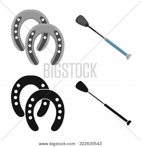 Vector Design Of Equipment And Riding Icon. Collection Of Equipment And Competition Vector Icon For 