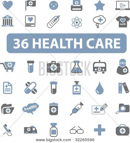 health care icons set, vector