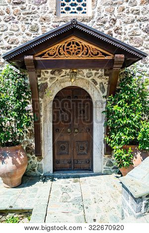 Rostusha, North Macedonia - July 27, 2019. Area Of Bigorski Monastery In Summer