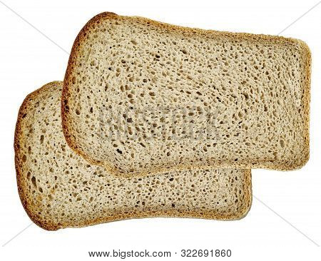 Natural Sliced Rye Bread, Loaf Shape, Isolated