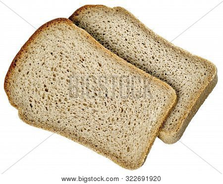 Natural Sliced Rye Bread, Loaf Shape, Isolated