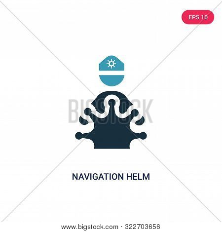 navigation helm icon in two color design style.