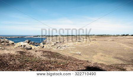 View Of The Rocky Coast Of The Island Of Yeu, Vendee, France