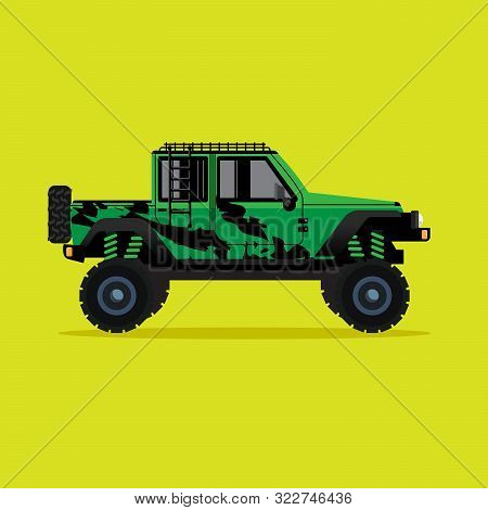 Offroad Car,  Vector Illustration. Design Modern. Travel