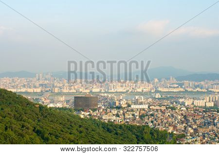 Seoul City Street View From Top In Summer