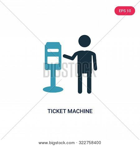 ticket machine icon in two color design style.