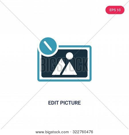 edit picture icon in two color design style.