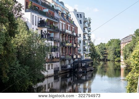 View From The River Weisse Elster In Leipzig,germany. It Is A Popular Place To Live In Wonderful Arc