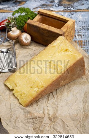 Cheese Collection, Aged Maniva Cheese From Alpine Valleys Near Mount Maniva, North Italy