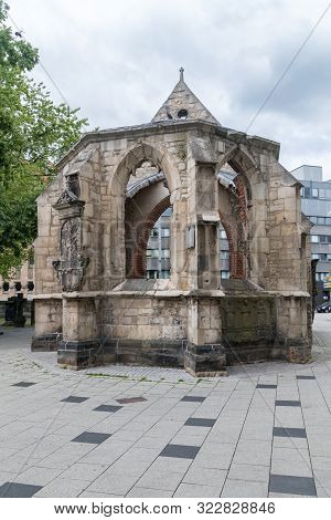 Hanover, Germany - June 8, 2019: St. Nicholas' Chapel Ruins.