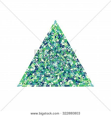 Geometrical Mosaic Triangle Symbol Template - Colorful Abstract Ornamental Vector Element