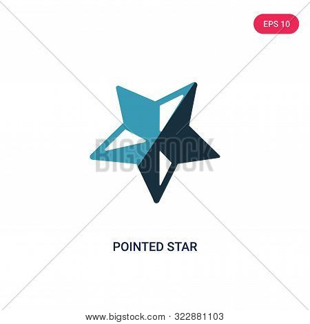 pointed star icon in two color design style.