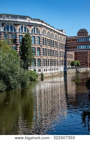 Picture From The River Elster In Leipzig Schleussig  .it Is A Popular Place Of Residens In Modern Ar