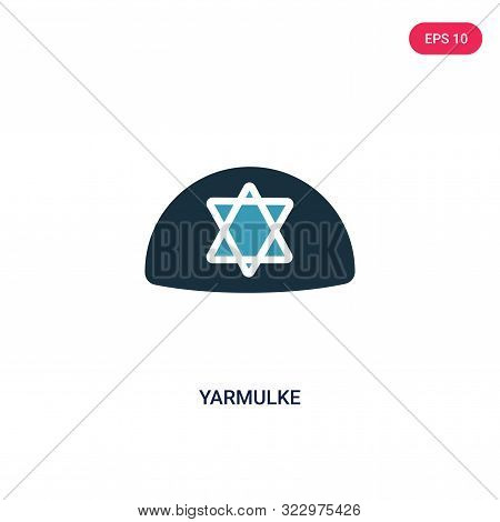 yarmulke icon in two color design style.