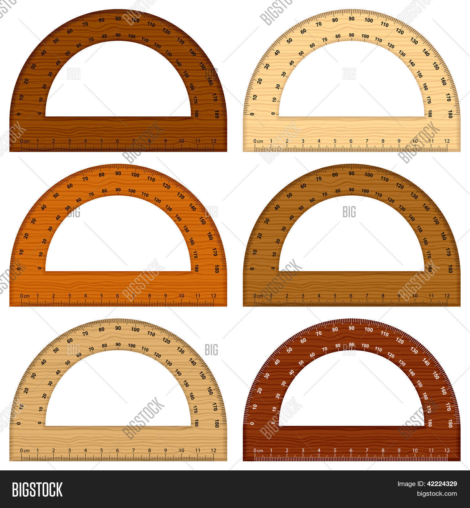 Wooden Protractor Vector & Photo (Free Trial) Bigstock
