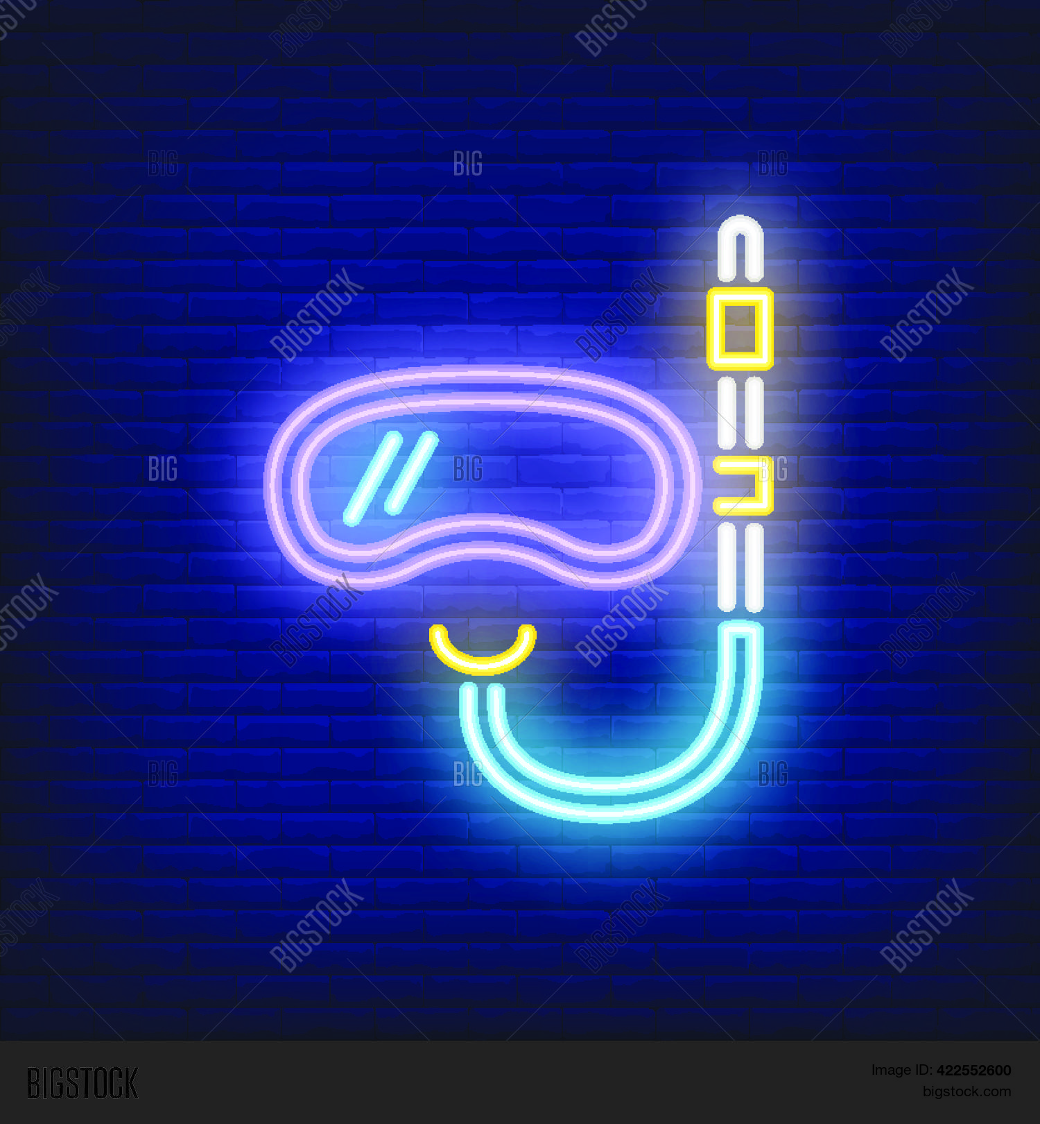 Diving Mask Neon Sign Vector & Photo (Free Trial) Bigstock
