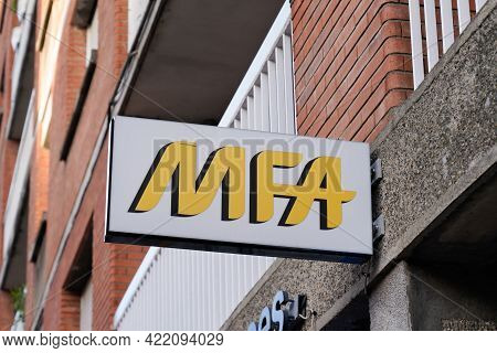 Bordeaux , Aquitaine France - 05 27 2021 : Mfa Logo Brand And Text Sign Front Of French Mutual Insur
