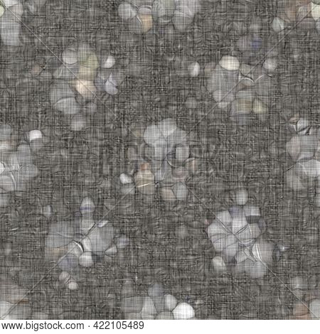 Rustic Blotched Charcoal Grey French Linen Woven Texture Background. Blobby Neutral Old Vintage Clot
