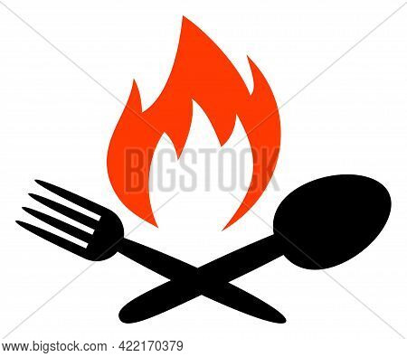 Hot Food Vector Icon. A Flat Illustration Design Of Hot Food Icon On A White Background.