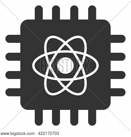Quantum Computing Vector Icon. A Flat Illustration Design Of Quantum Computing Icon On A White Backg