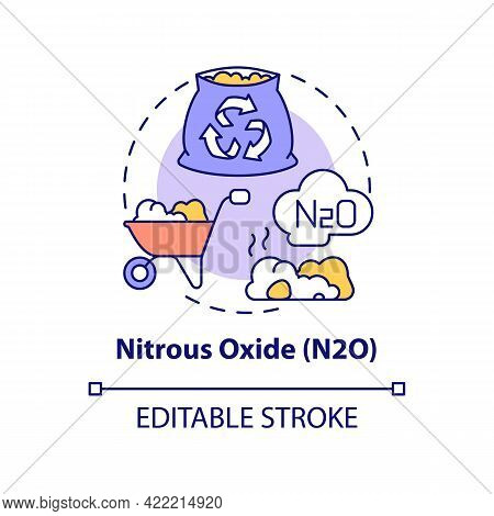 Nitrous Oxide Concept Icon. N2o Abstract Idea Thin Line Illustration. Greenhouse Gas. Nitrogen-based