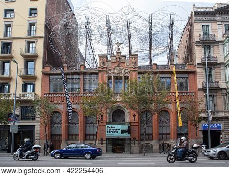 Barcelona, Spain - October 27, 2015: View Of The Fundacio Antoni Tapies Foundation, A Cultural Cente