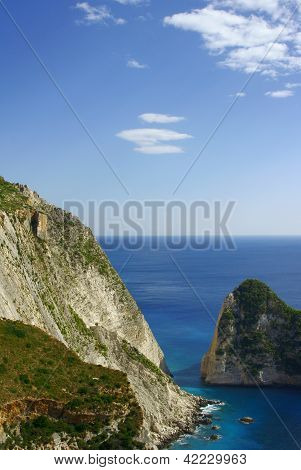 Cliff på kysten af græske ø Zakynthos
