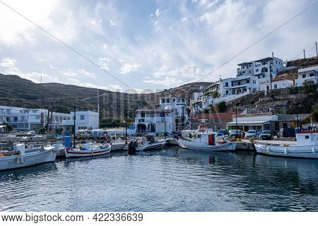 Fishing Boats At Loutra Village Port, Kythnos Island, Greece