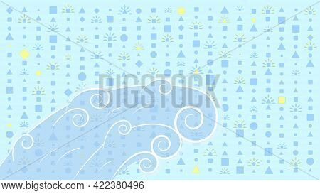 Abstract Seamless Pattern, Blue Background, Geometric Shapes, Wave, Sea, Vector Illustration, Blue, 