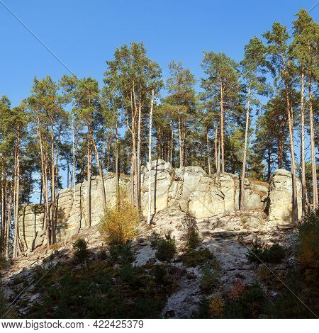Mastale Rockies Or Toulovcovy Mastale Rock City Near Prosec Town, Sandstone Rockies In Czech Republi