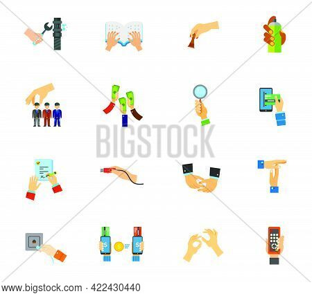 Gesture Icon Set. Plumber Braille Book Chess Graffiti Head Hunting Raising Money Bidder E-payment Jo