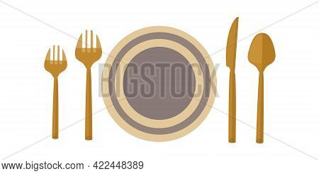 Table Setting Items Fork Spoon And Plates