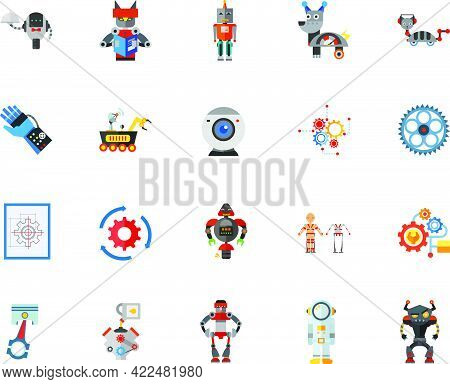 Robots Icon Set. Can Be Used For Topics Like Future, Innovation, Robotic, Technology, Entertainment,