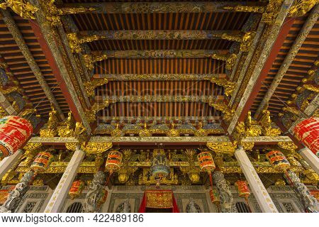 Penang, Malaysia - February 14,2019 : Exterior View Of Leong San Tong Khoo Kongsi Clanhouse Against 
