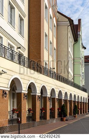 Kaliningrad, Colorful Facades Of Buildings On The Lomze Island Embankment